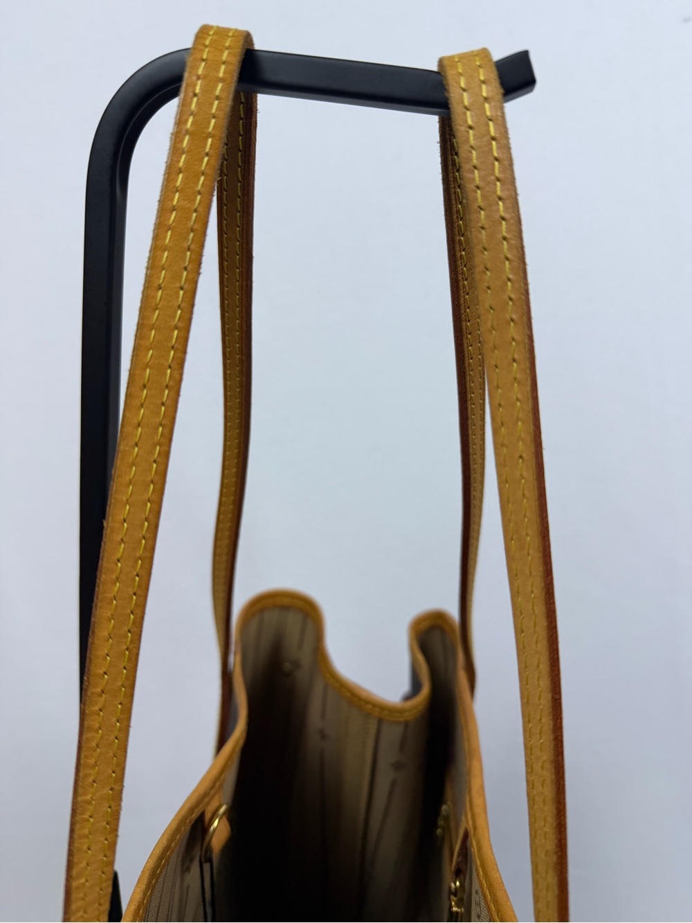 Louis Vuitton Monogram Neverfull MM Tote Bag Brown Vachetta Leather Authentic - Picture 5 of 16